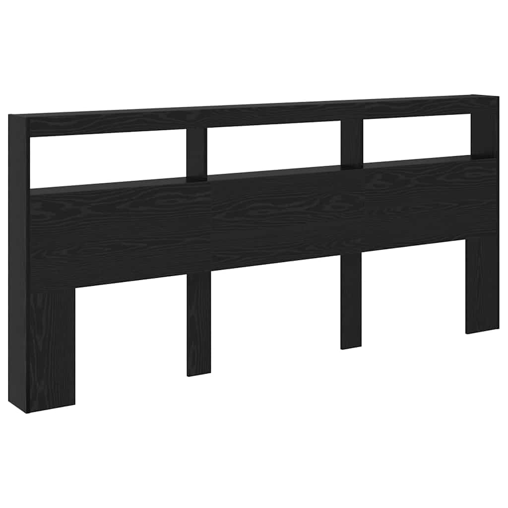 Hodegavl med hylle Svart Eik 220 x 17 x 102 cm Konstruert tre