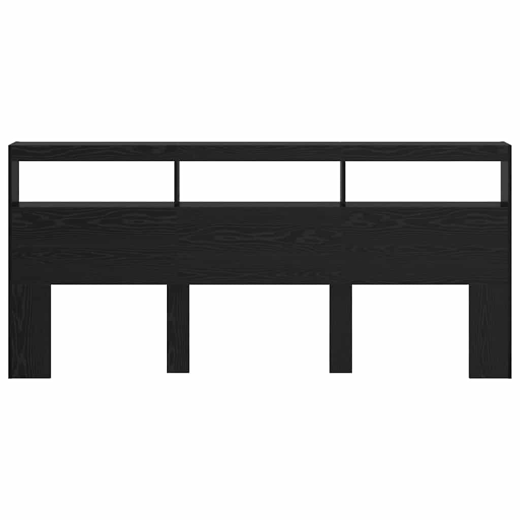 Hodegavl med hylle Svart Eik 220 x 17 x 102 cm Konstruert tre