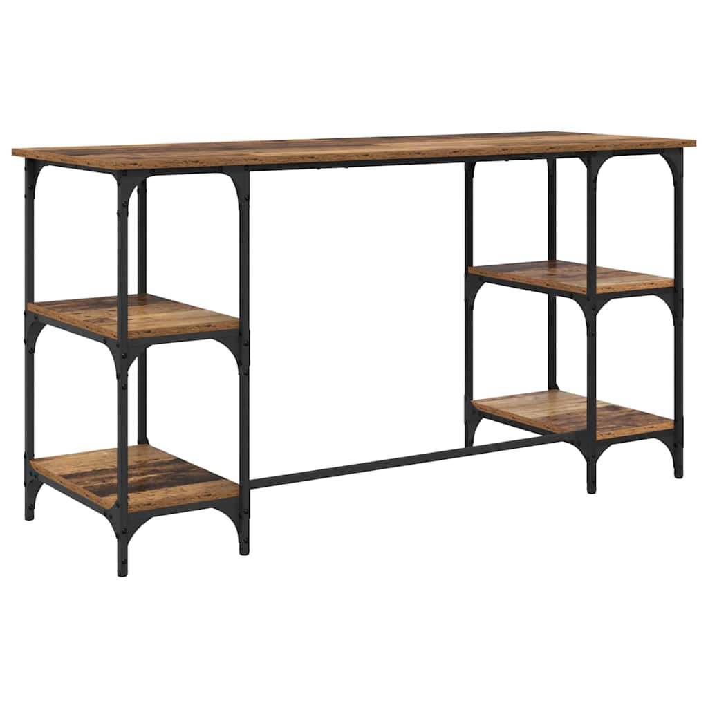 Skrivebord med hylle Gamle tre 140 x 50 x 75 cm Konstruert tre