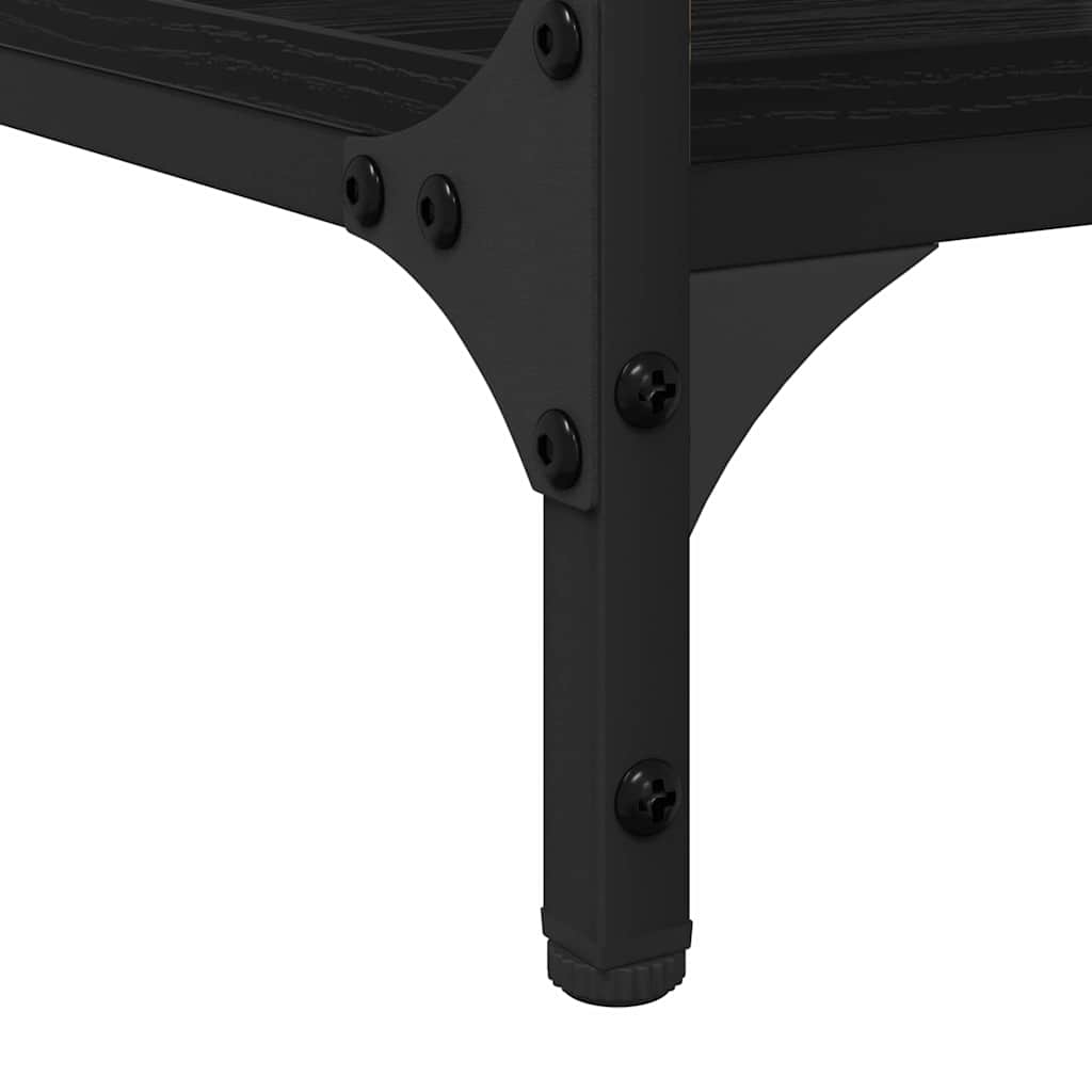 Skrivebord med hylle Svart Eik 140 x 50 x 75 cm Konstruert tre
