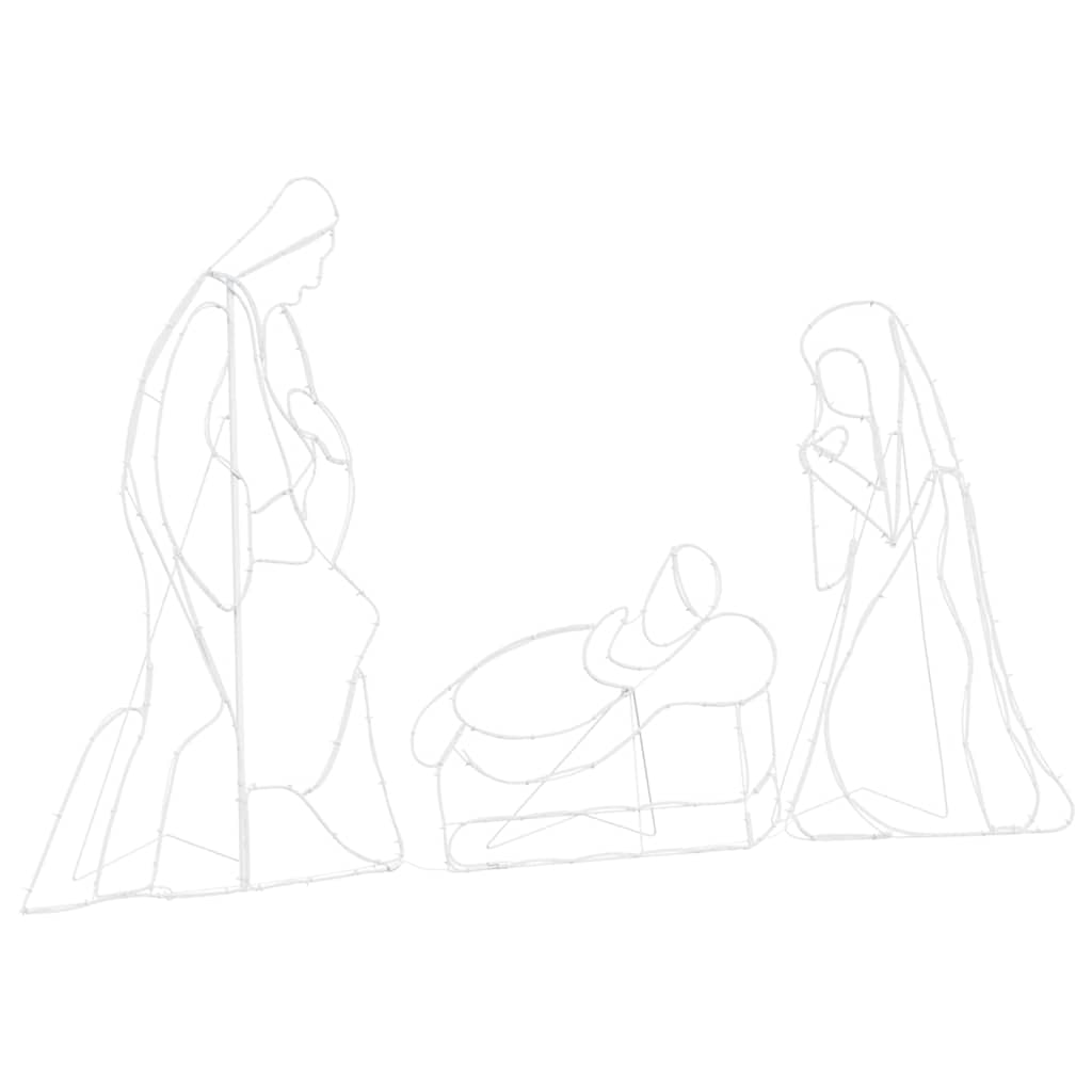 Belyst Nativitetsscene med 550 LED Flerfarget 112 x 71,5 cm PVC