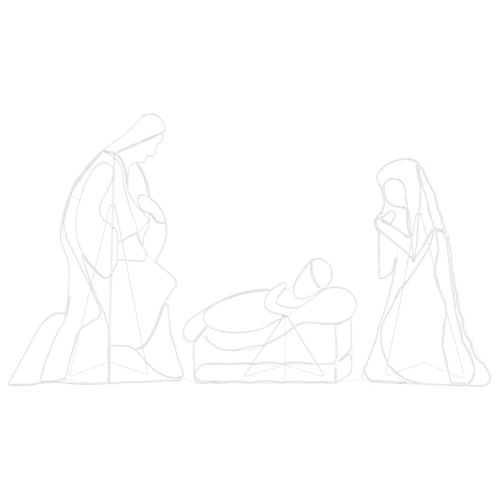 Belyst Nativitetsscene med 550 LED Flerfarget 112 x 71,5 cm PVC
