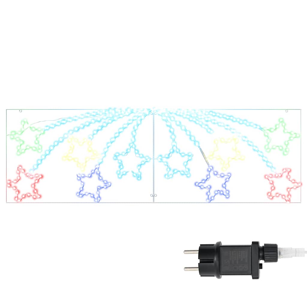 Jule Stjerne med 432 LED Flerfarget 182 x 58 cm PVC