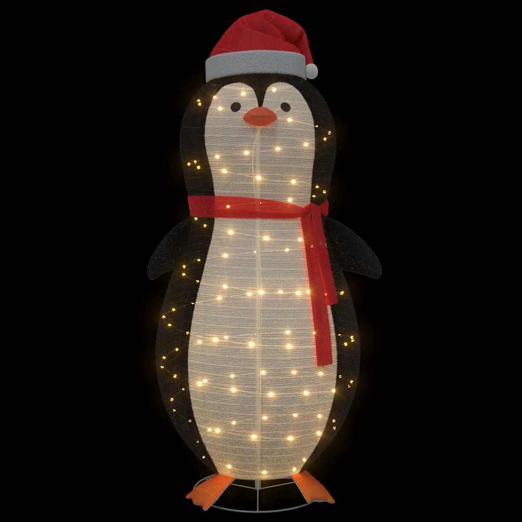 Snø Pingvin Figur med 600 LED Varmhvit 78 x 178 cm stoff