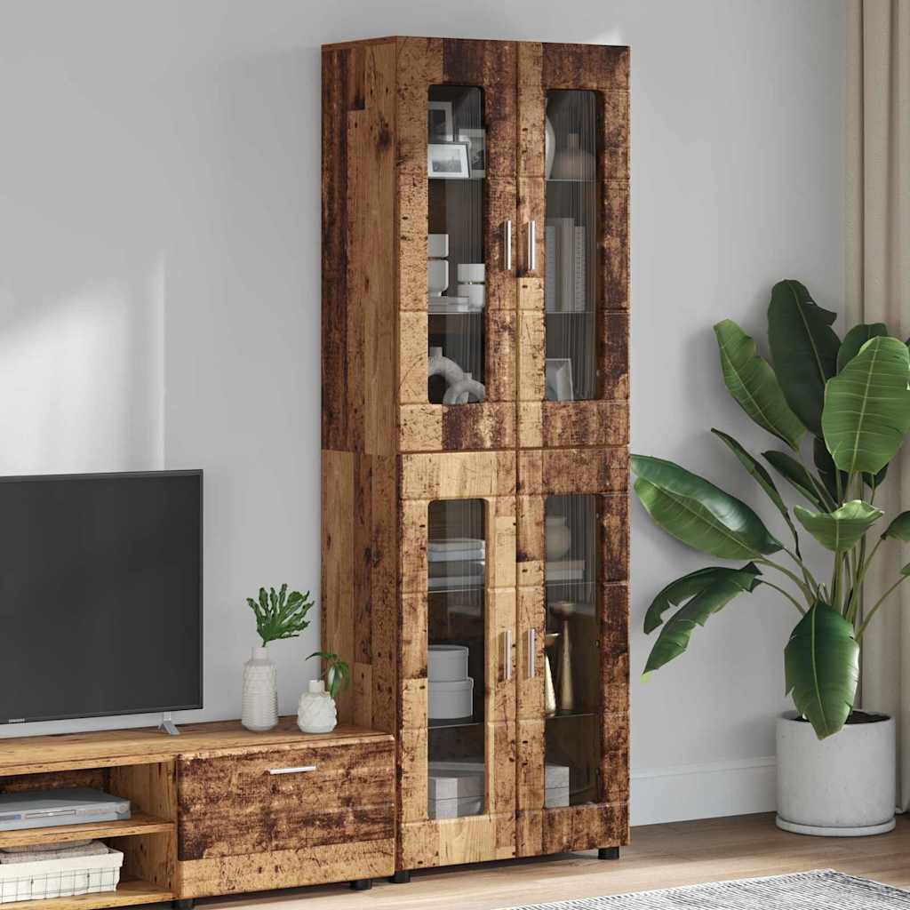 Høyskap FLORIN Gammelt tre 60 x 35 x 182 cm Konstruert tre