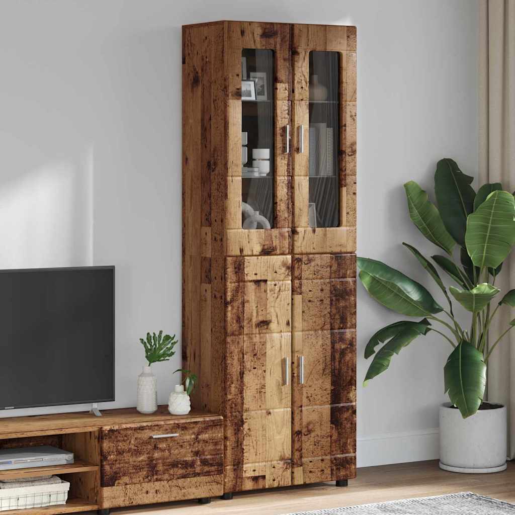Høyskap FLORIN Gammelt tre 60 x 35 x 182 cm Konstruert tre