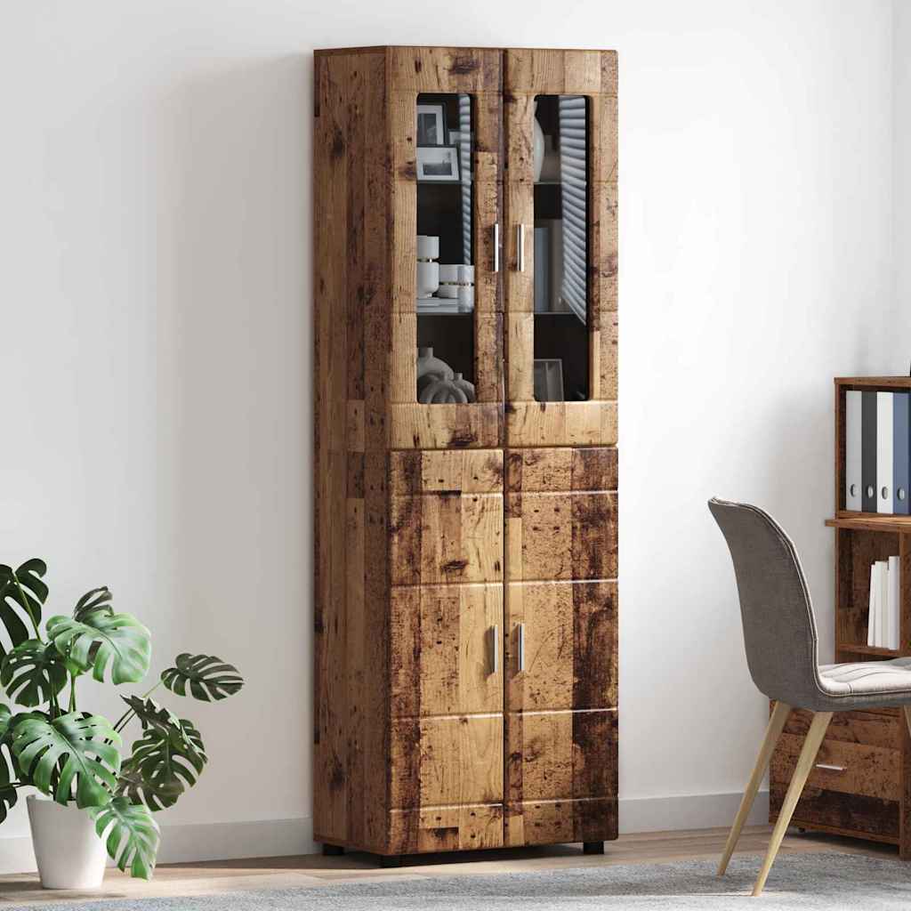 Høyskap FLORIN Gammelt tre 60 x 35 x 182 cm Konstruert tre