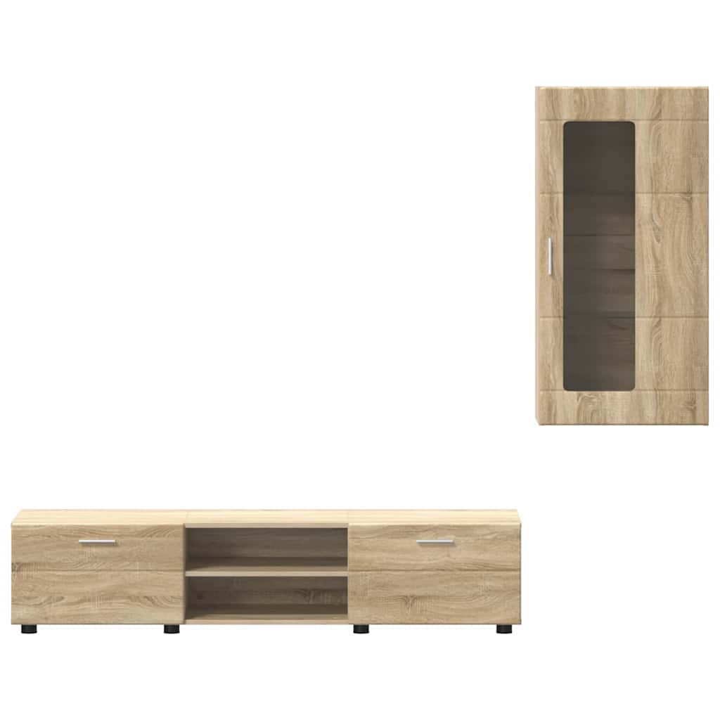 TV-benksett med skuff FLORIN 3 pcs Sonoma eik Konstruert tre