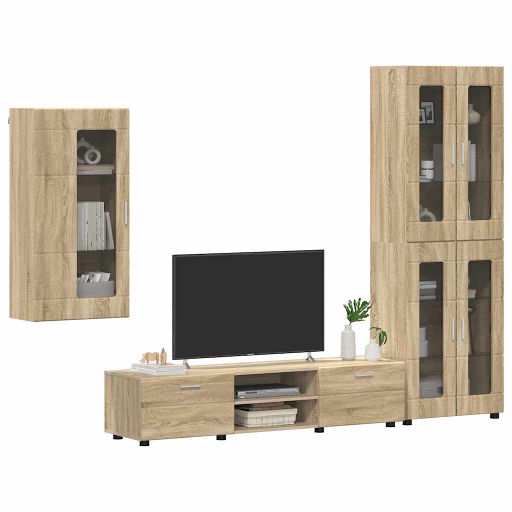 TV-benksett med skuff FLORIN 3 pcs Sonoma eik Konstruert tre