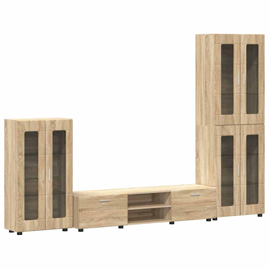 TV-benksett med skuff FLORIN 3 pcs Sonoma eik Konstruert tre