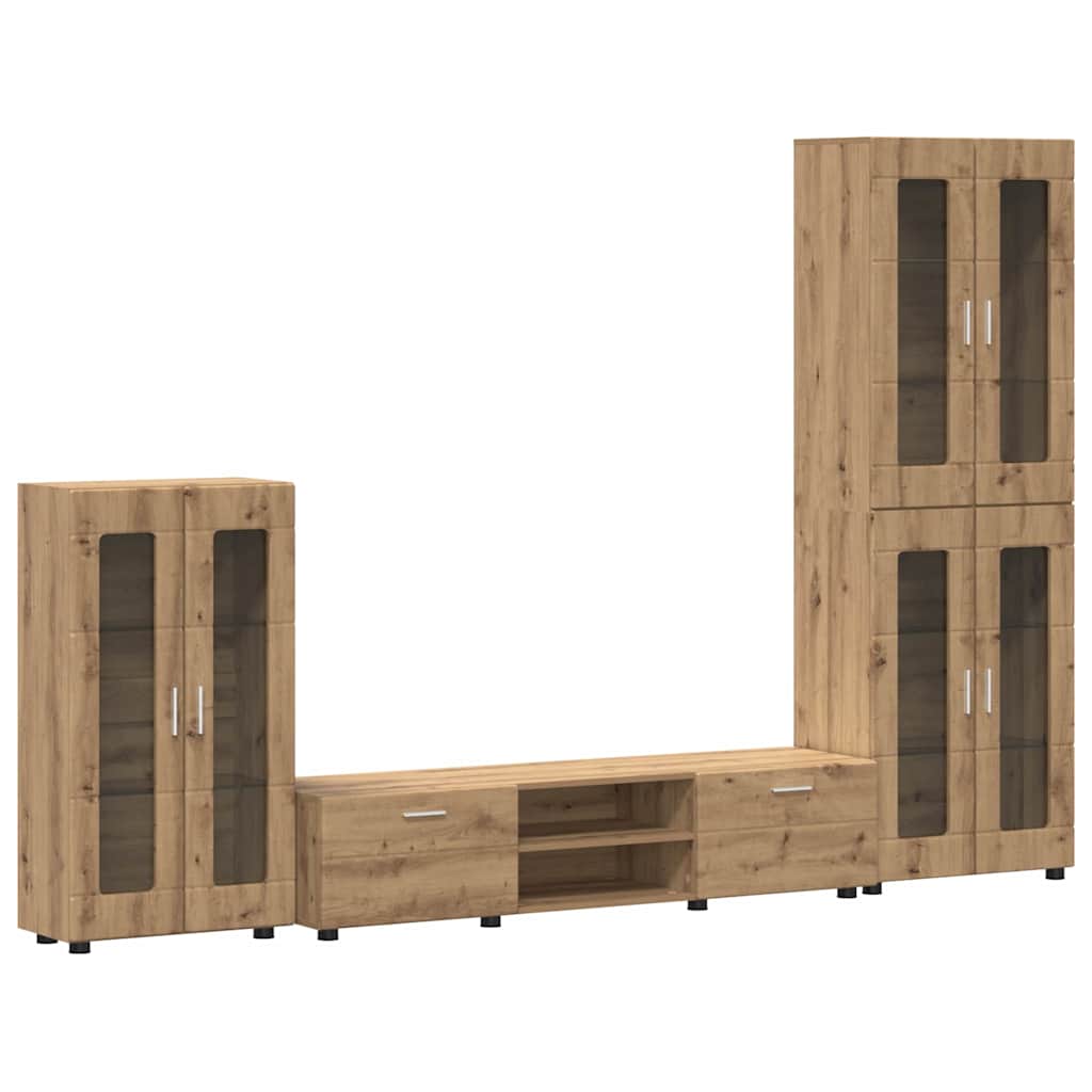 TV-benksett med skuff FLORIN 3 pcs Artisan Eik Konstruert tre