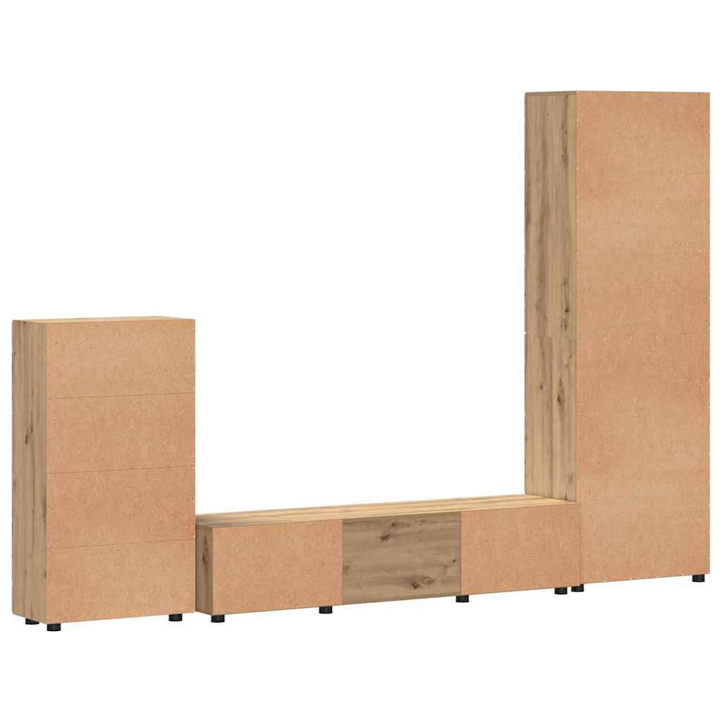 TV-benksett med skuff FLORIN 3 pcs Artisan Eik Konstruert tre