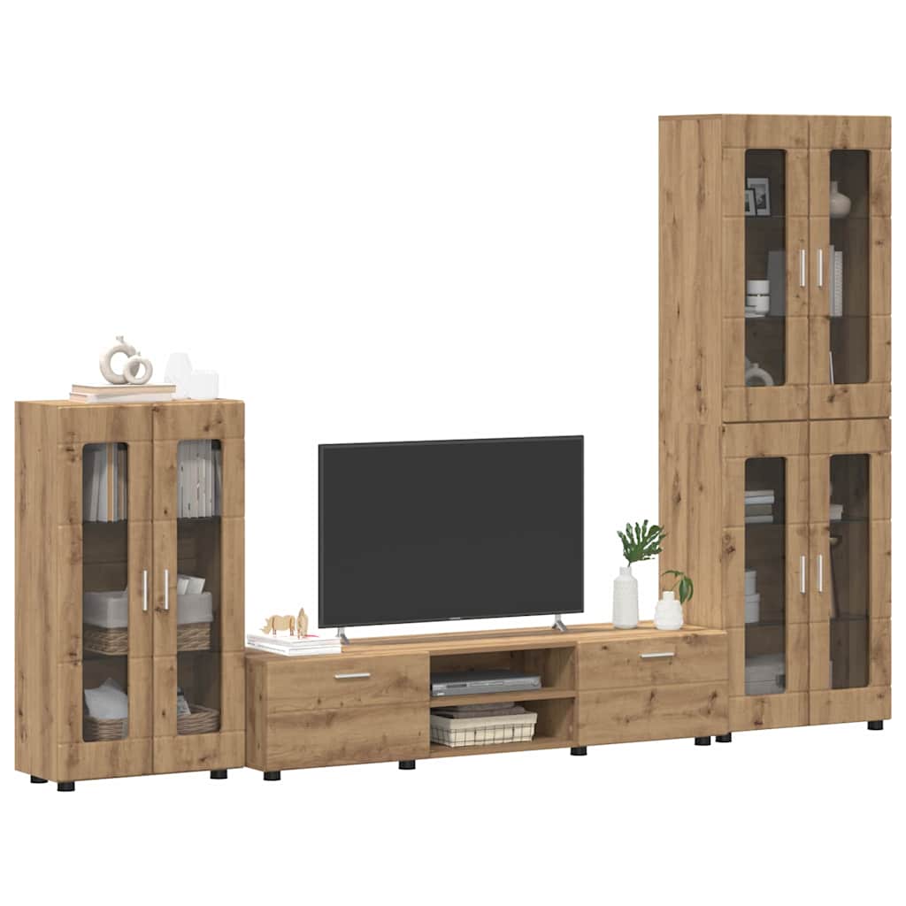 TV-benksett med skuff FLORIN 3 pcs Artisan Eik Konstruert tre