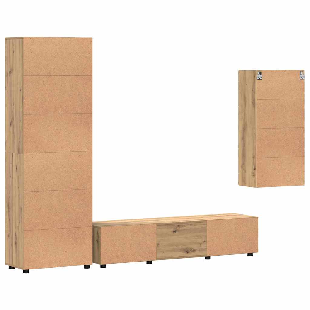 TV-benksett med skuff FLORIN 3 pcs Artisan Eik Konstruert tre