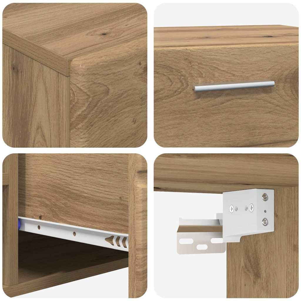 TV-benksett med skuff FLORIN 3 pcs Artisan Eik Konstruert tre