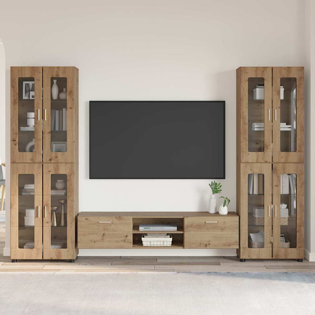 TV-benksett med skuff FLORIN 3 pcs Artisan Eik Konstruert tre