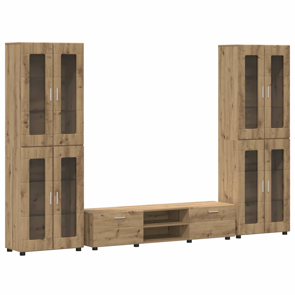 TV-benksett med skuff FLORIN 3 pcs Artisan Eik Konstruert tre