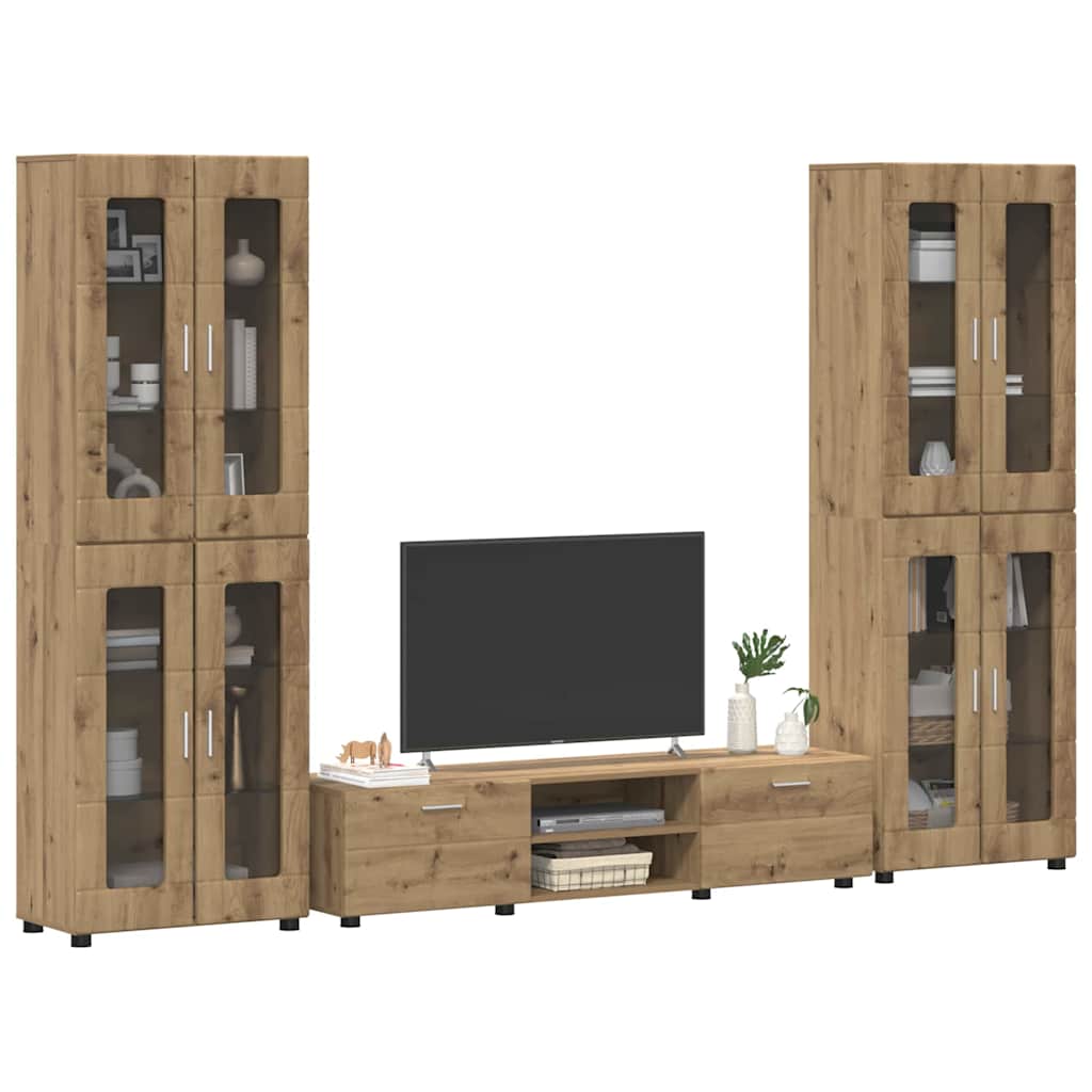TV-benksett med skuff FLORIN 3 pcs Artisan Eik Konstruert tre