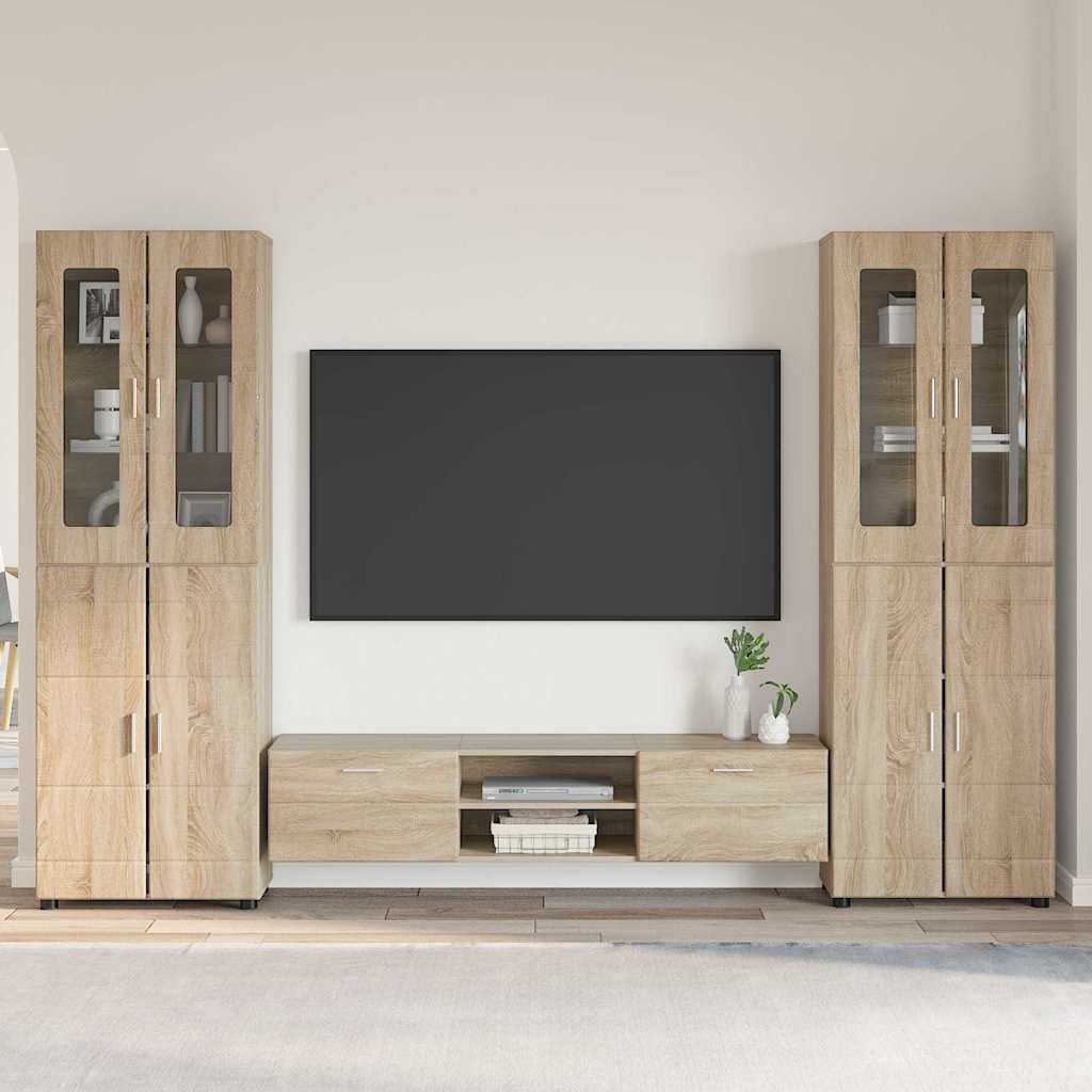 TV-benksett med skuff FLORIN 3 pcs Sonoma eik Konstruert tre