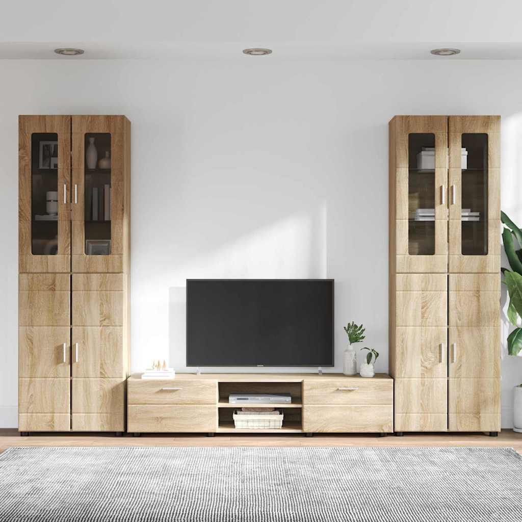 TV-benksett med skuff FLORIN 3 pcs Sonoma eik Konstruert tre