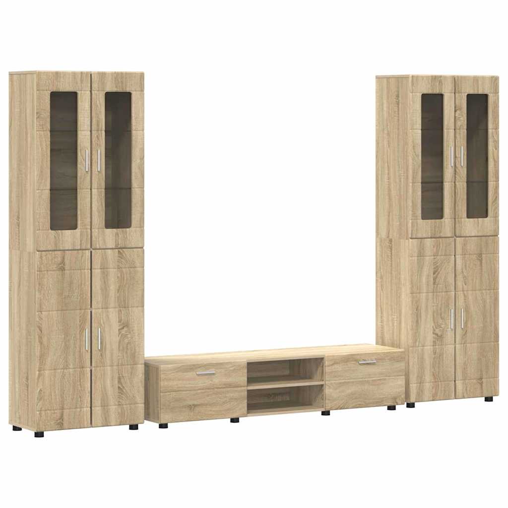 TV-benksett med skuff FLORIN 3 pcs Sonoma eik Konstruert tre