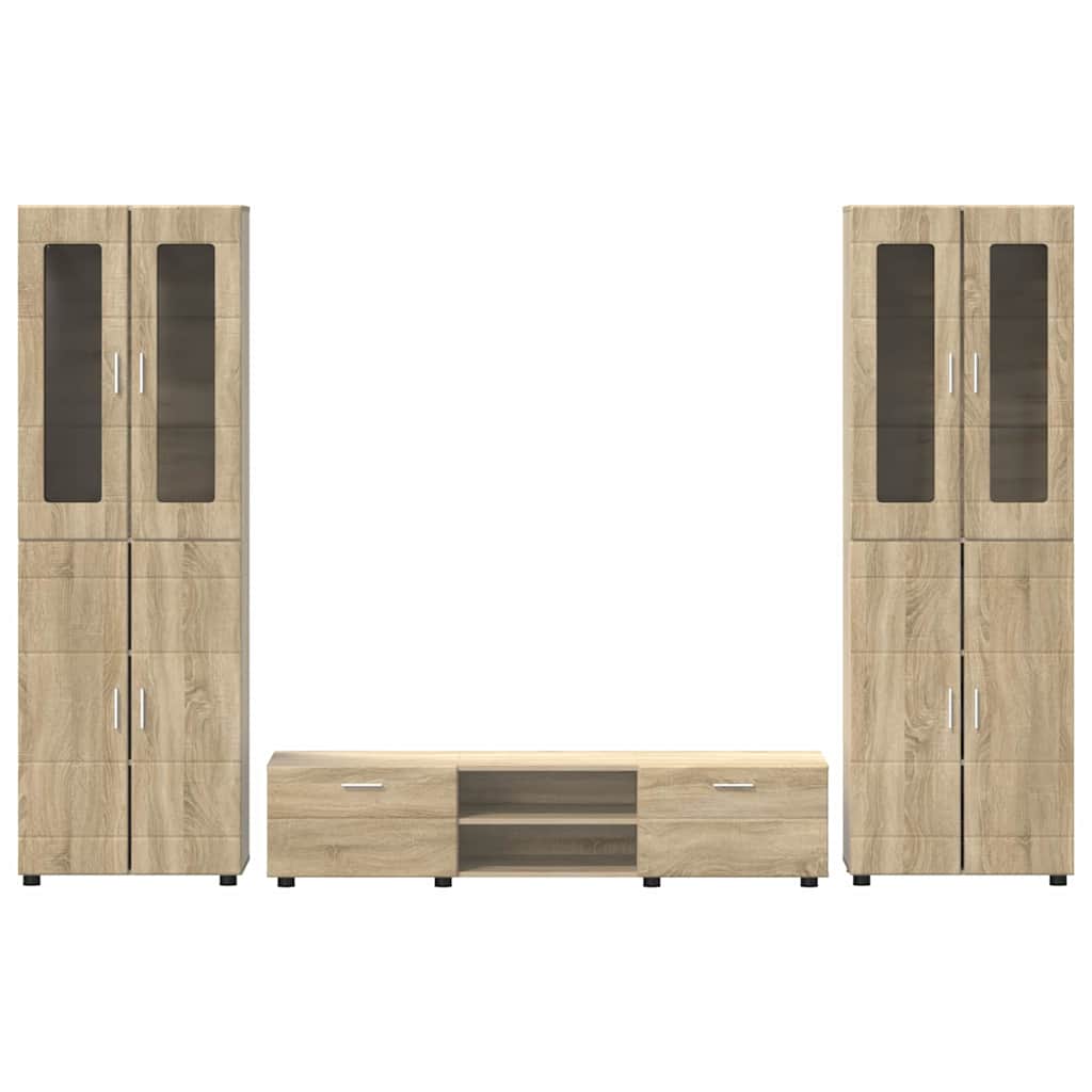 TV-benksett med skuff FLORIN 3 pcs Sonoma eik Konstruert tre