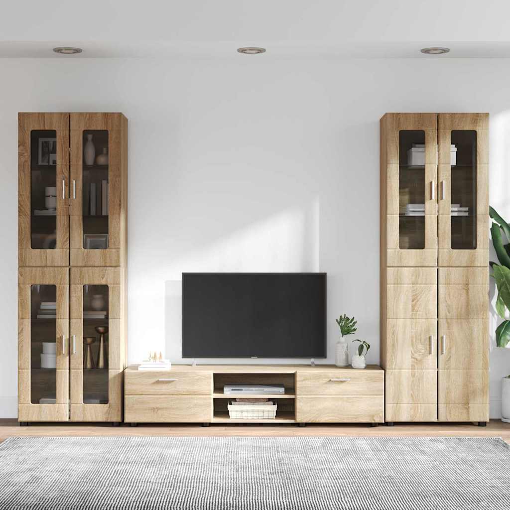TV-benksett med skuff FLORIN 3 pcs Sonoma eik Konstruert tre