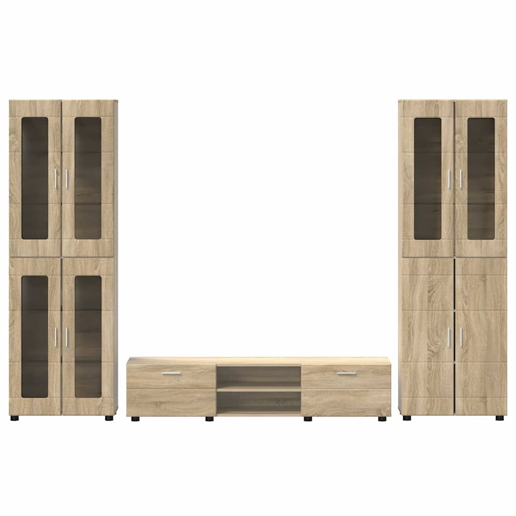 TV-benksett med skuff FLORIN 3 pcs Sonoma eik Konstruert tre