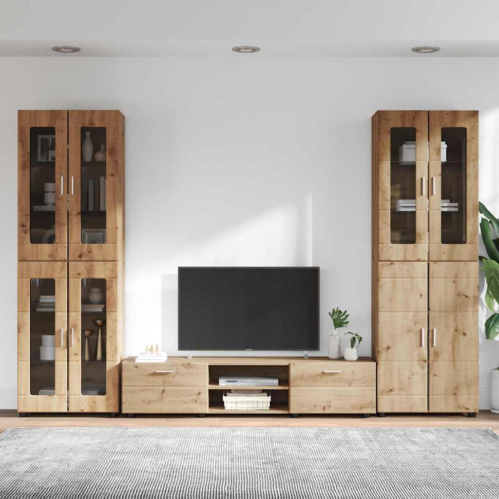 TV-benksett FLORIN 3 stk. Artisan Eik Konstruert tre