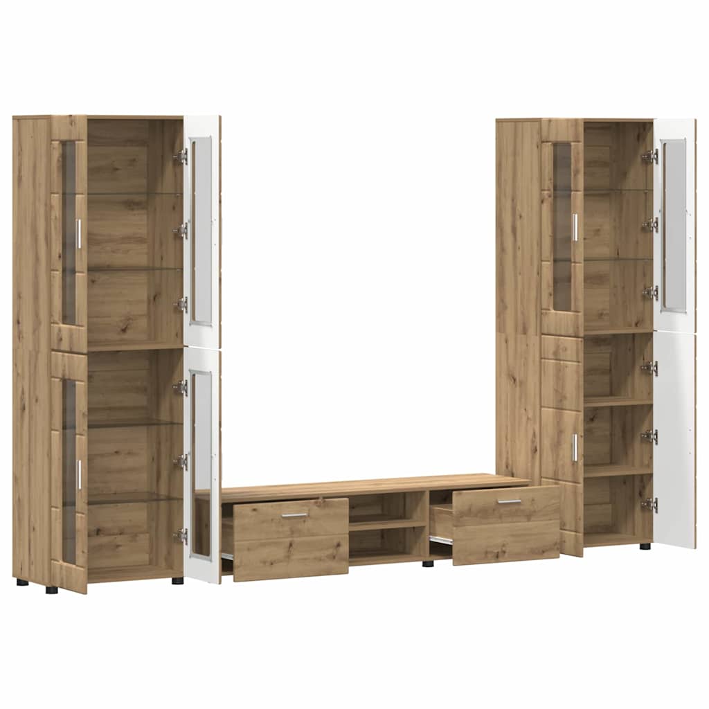 TV-benksett FLORIN 3 stk. Artisan Eik Konstruert tre