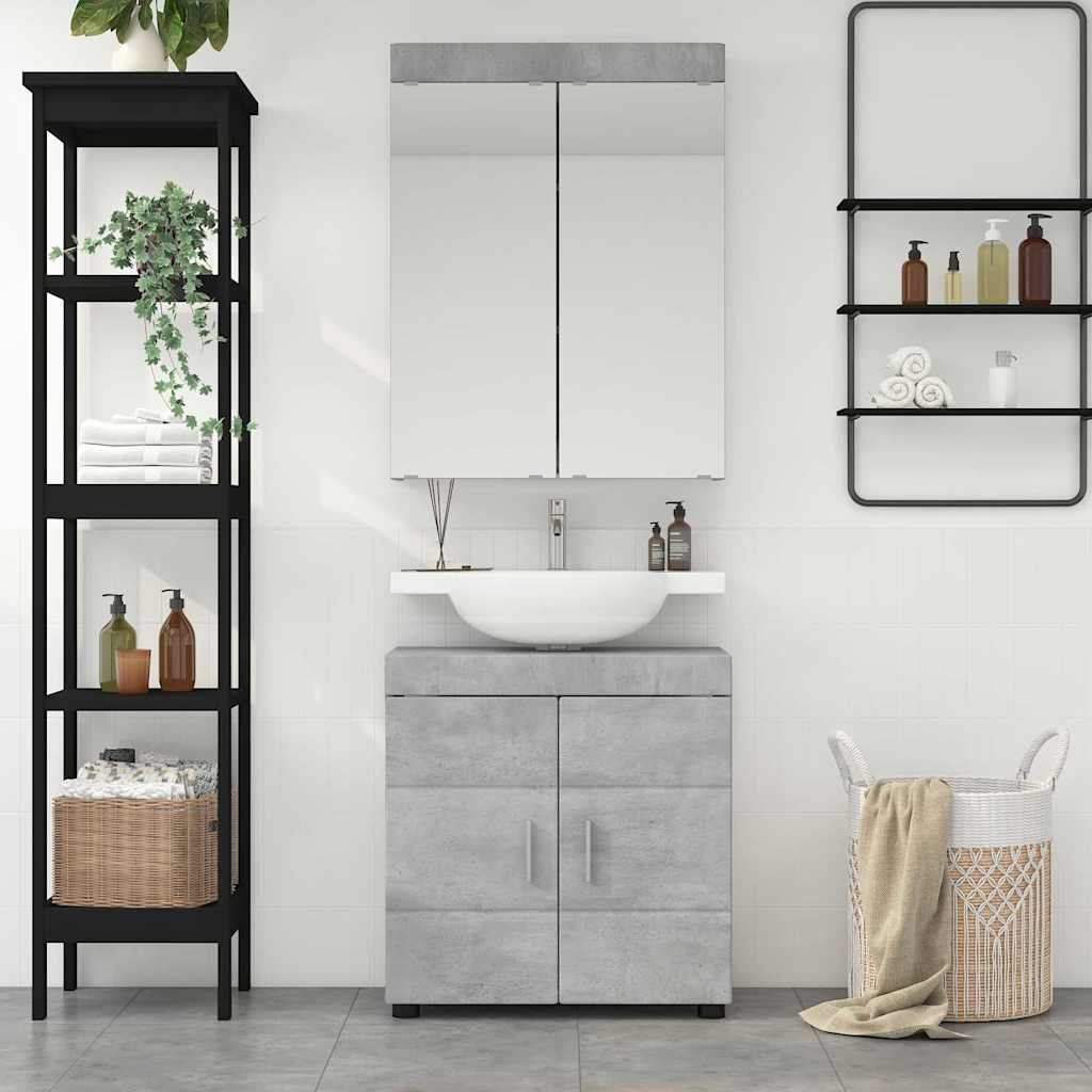 Baderomsinnredningssett TULUM 2 pcs Betonggrå 60 x 34 x 63 cm