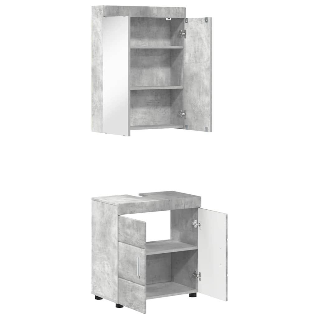 Baderomsinnredningssett TULUM 2 pcs Betonggrå 60 x 34 x 63 cm