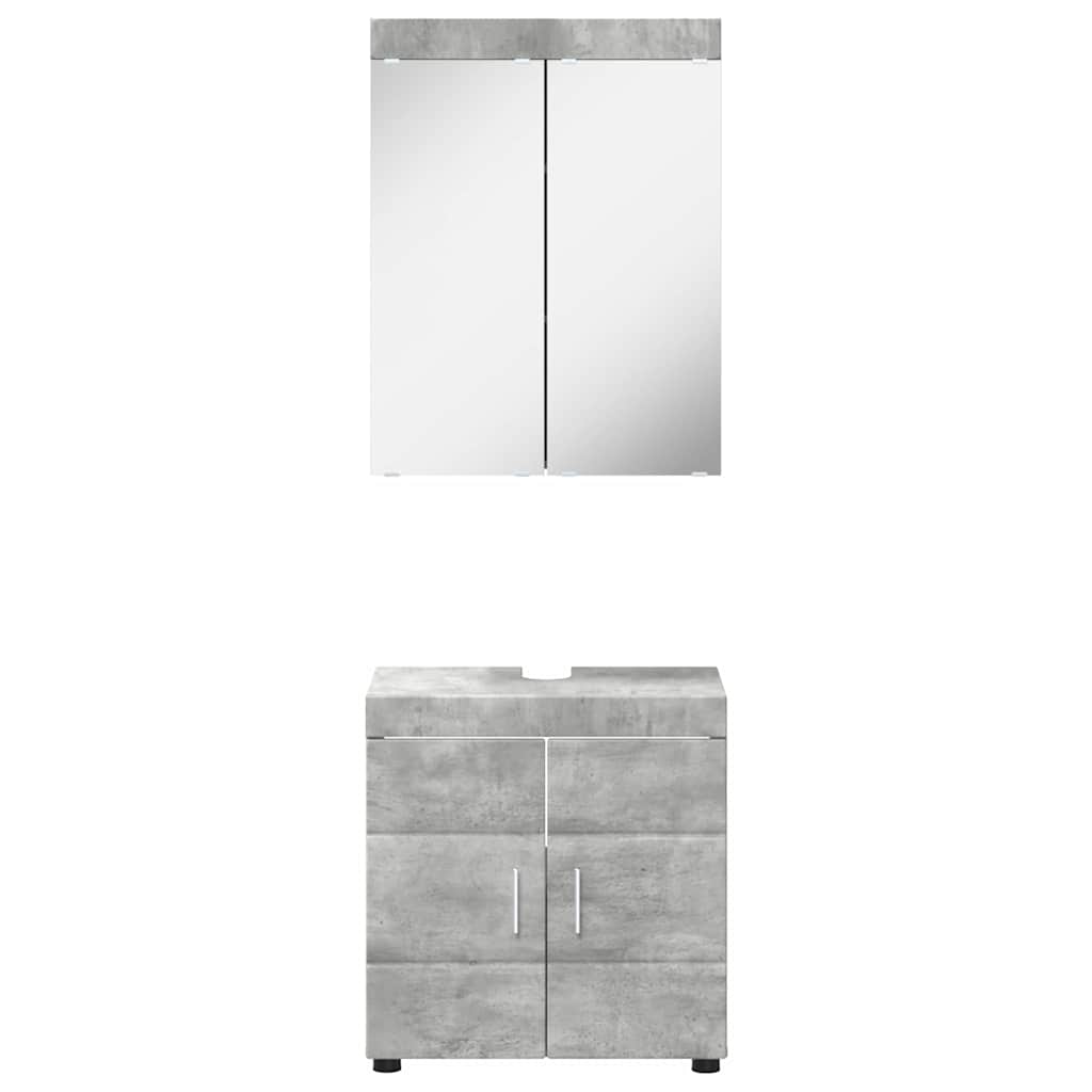 Baderomsinnredningssett TULUM 2 pcs Betonggrå 60 x 34 x 63 cm
