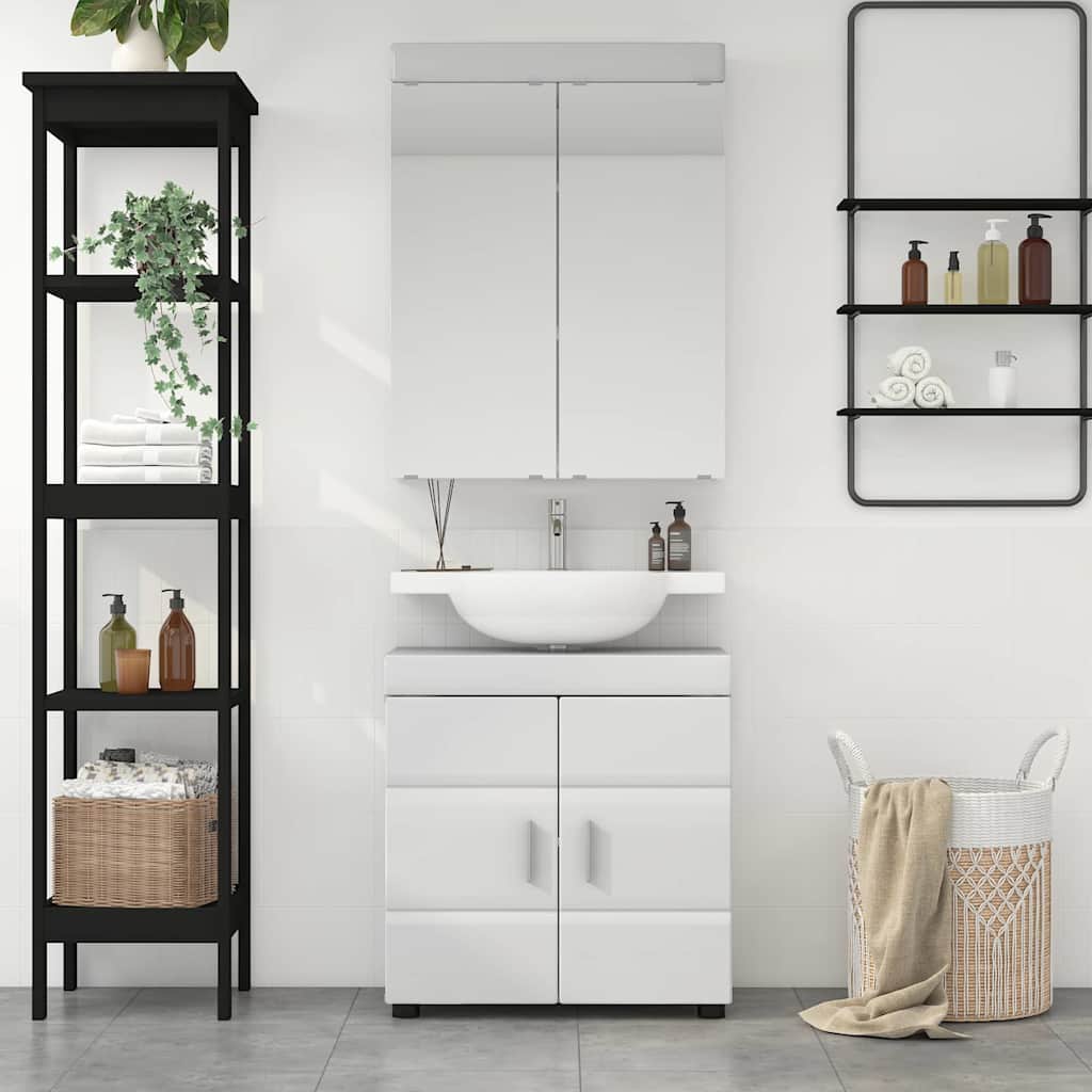 Baderomsinnredningssett TULUM 2 pcs Høyglanset hvit