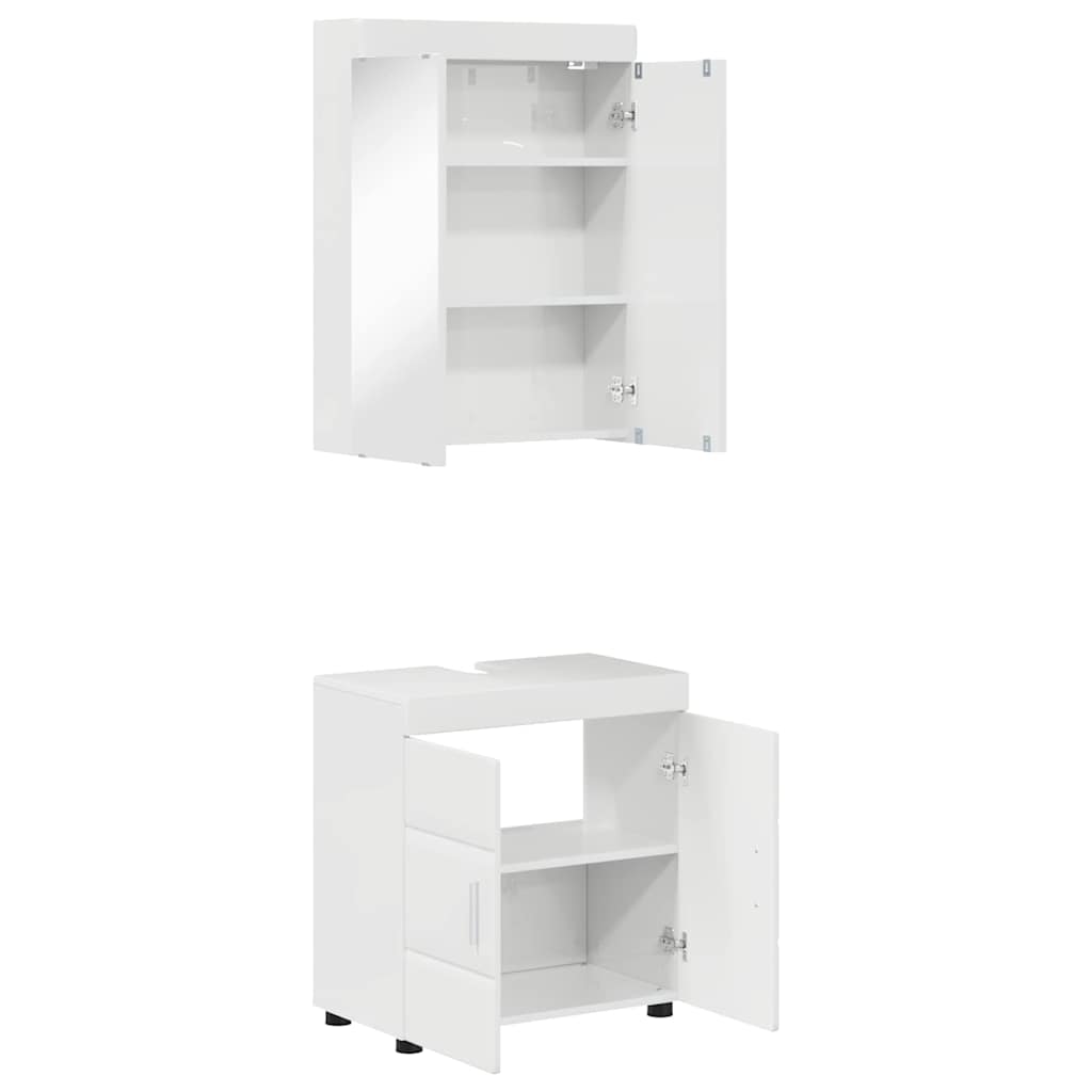 Baderomsinnredningssett TULUM 2 pcs Høyglanset hvit