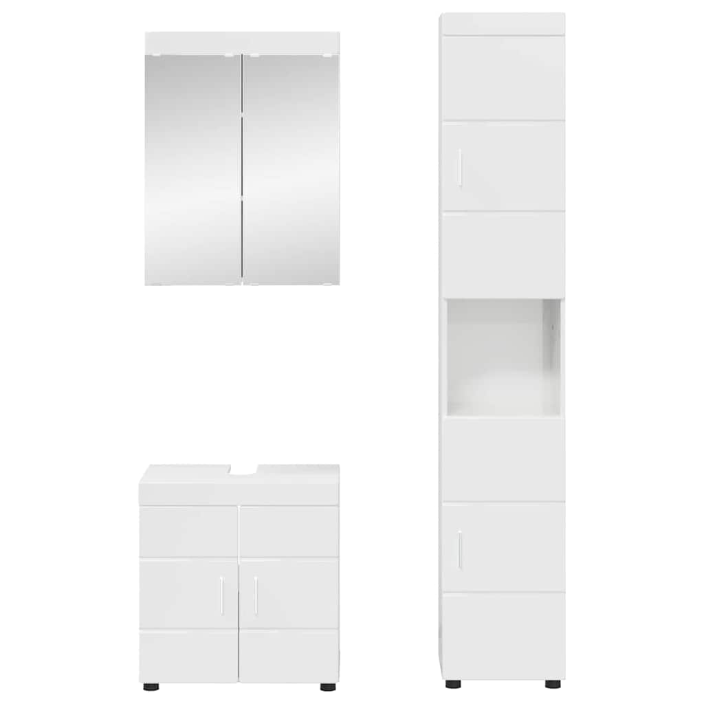 Baderomsinnredningssett TULUM 3 pcs Høyglanset hvit