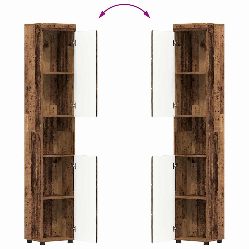 Baderomsinnredningssett TULUM 3 pcs Gammelt tre 60 x 34 x 63 cm