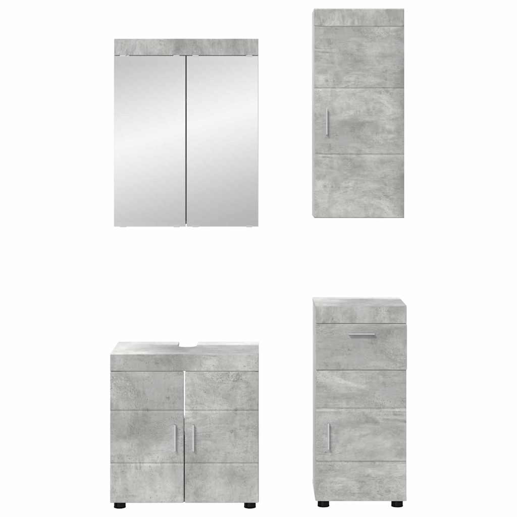 Baderomsinnredningssett TULUM 4 pcs Betonggrå 60 x 34 x 63 cm