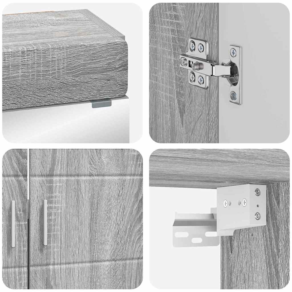Baderomsinnredningssett TULUM 4 pcs Grå Sonoma 60 x 34 x 63 cm