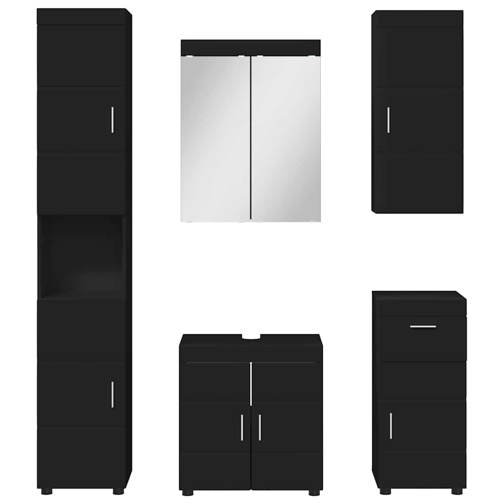 Baderomsinnredningssett TULUM 5 pcs Svart 60 x 34 x 63 cm
