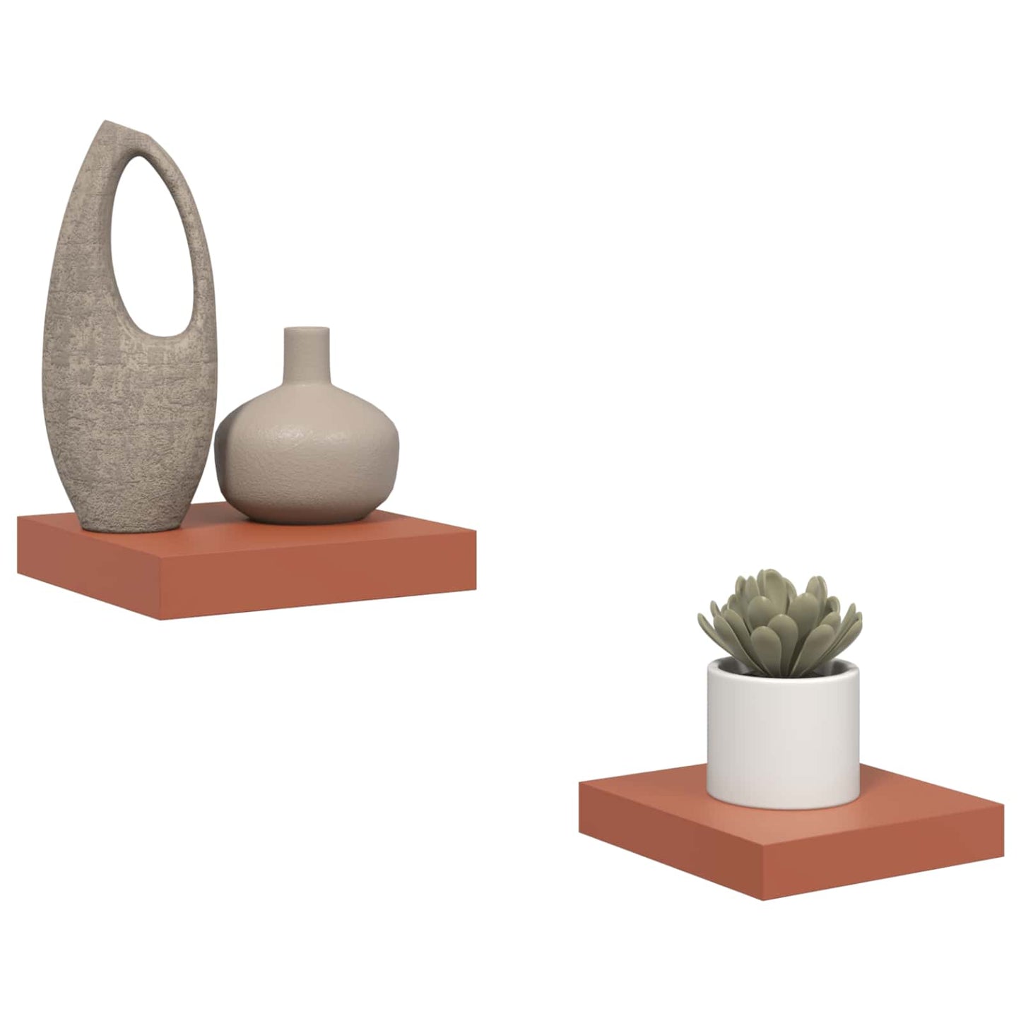 Vegghylle Veggmontert 2 pcs Rød 23 x 23,5 x 4 cm Konstruert tre