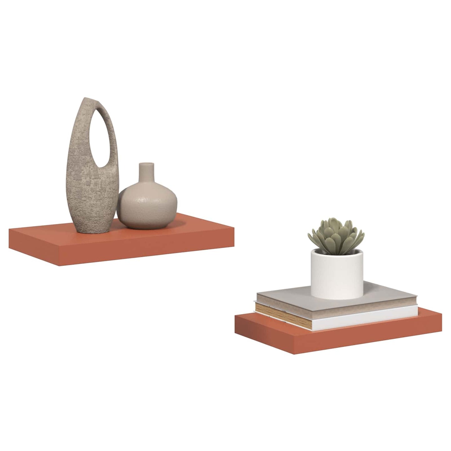 Vegghylle Veggmontert 2 pcs Rød 40 x 23,5 x 4 cm Konstruert tre