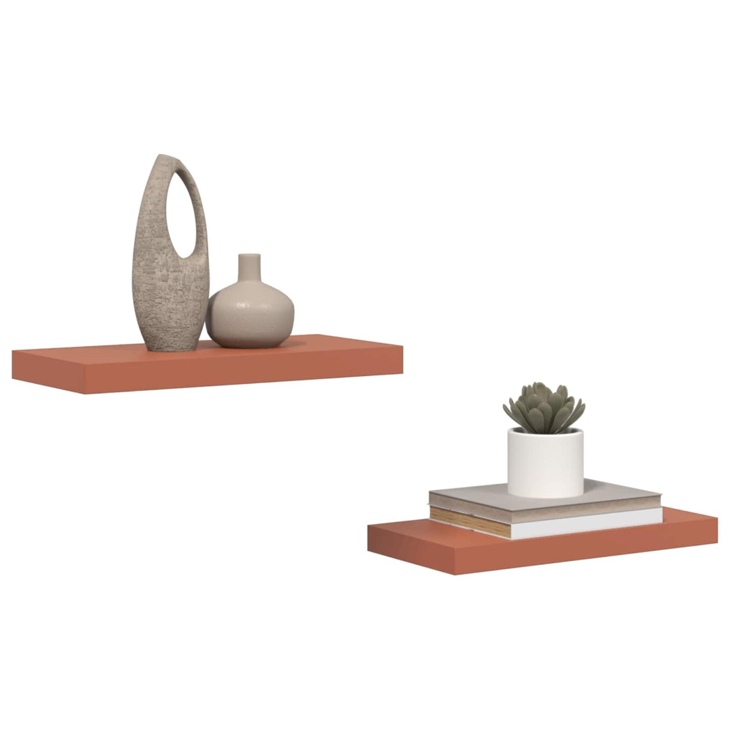 Vegghylle Veggmontert 2 pcs Rød 50 x 23 x 4 cm Konstruert tre