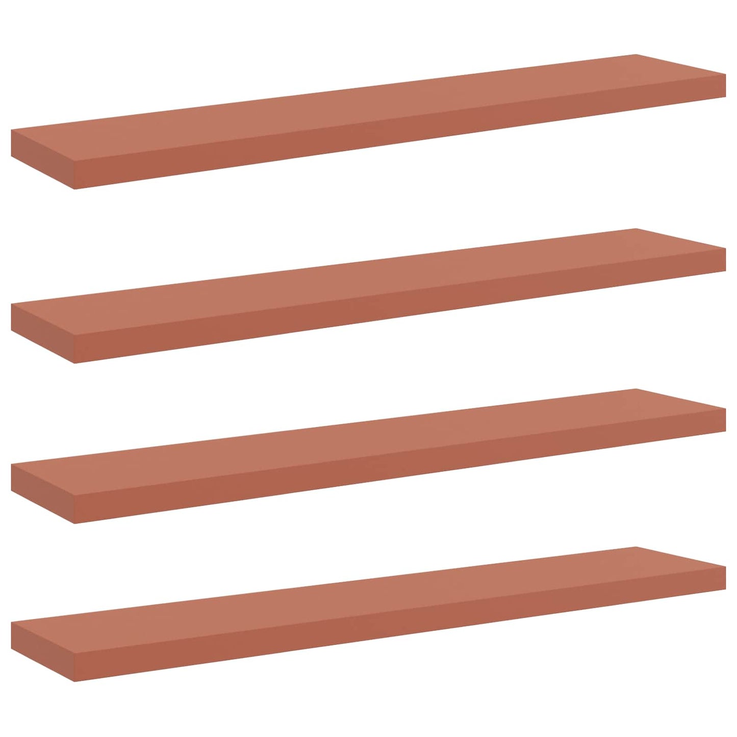 Vegghylle 4 pcs Rød 120 x 23,5 x 4 cm Konstruert tre