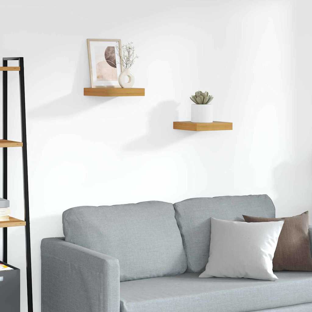Vegghylle 2 pcs Brun 23 x 23,5 x 4 cm Konstruert tre