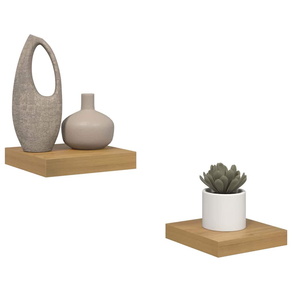 Vegghylle 2 pcs Brun 23 x 23,5 x 4 cm Konstruert tre