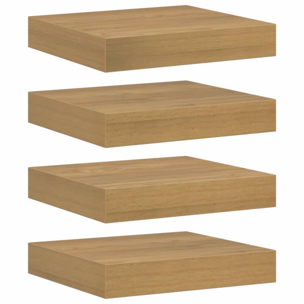 Vegghylle 4 pcs Brun 23 x 23,5 x 4 cm Konstruert tre