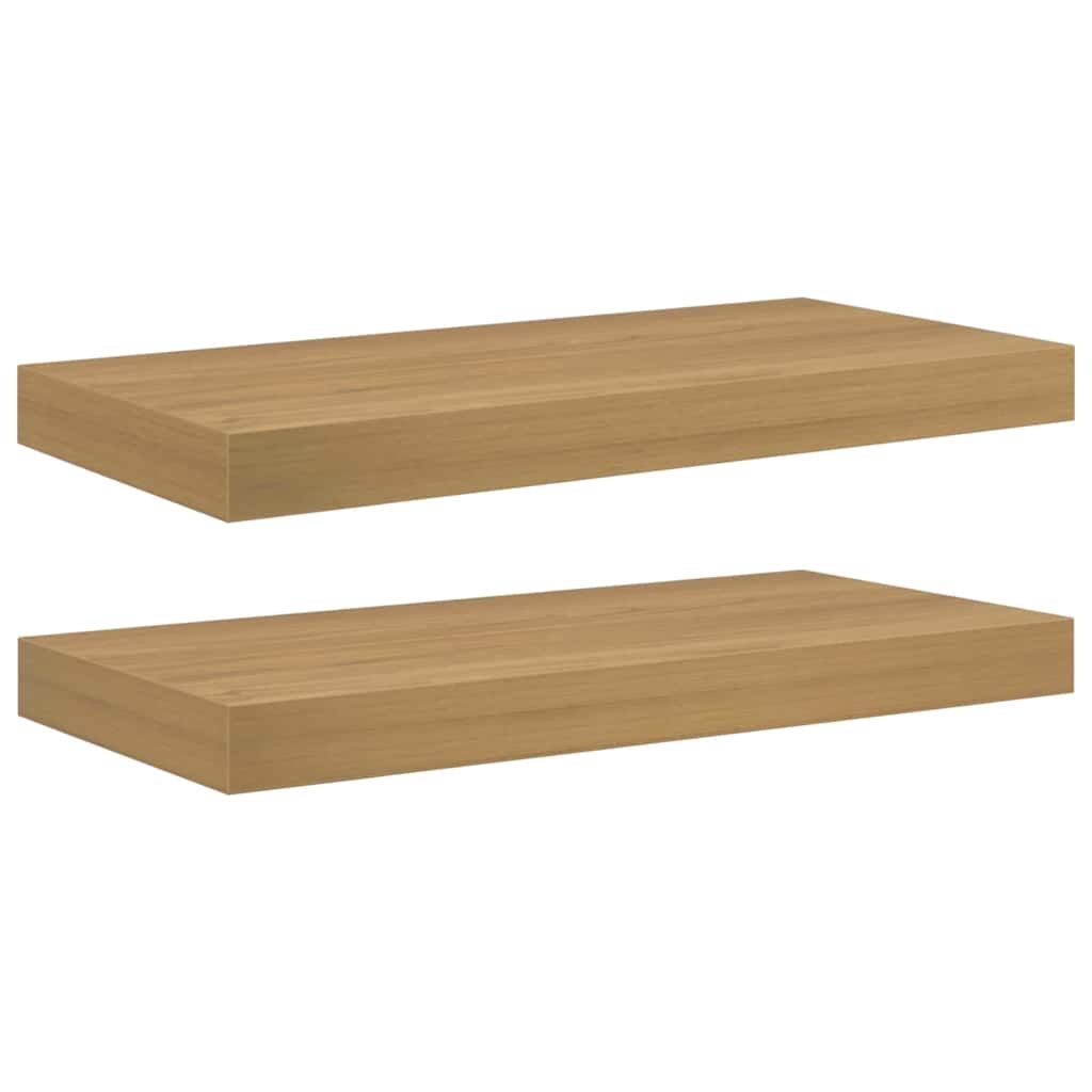 Vegghylle Veggmontert 2 pcs Brun 50 x 23 x 4 cm Konstruert tre