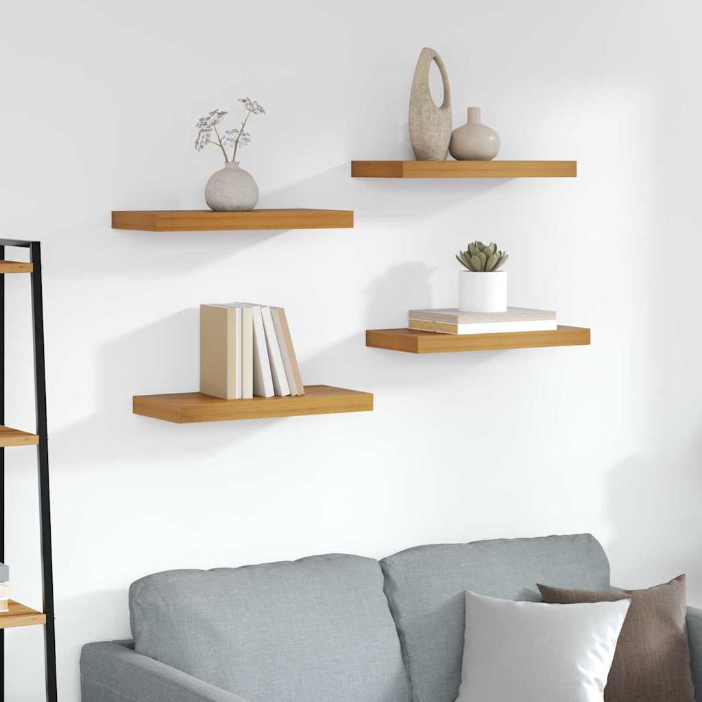 Vegghylle Veggmontert 4 stk. Brun 50 x 23,5 x 3,8 cm