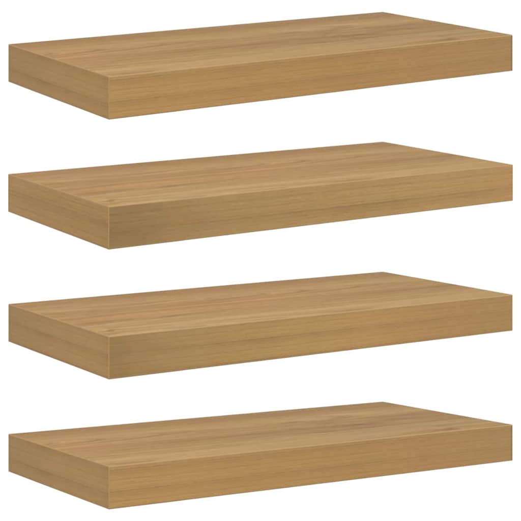 Vegghylle Veggmontert 4 stk. Brun 50 x 23,5 x 3,8 cm